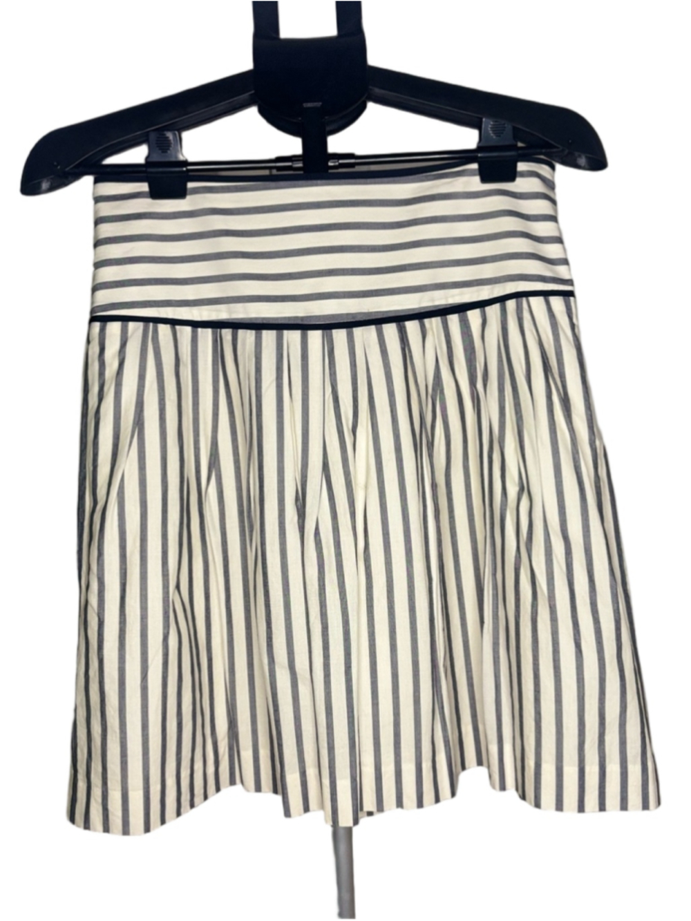 Ann Taylor Striped Pleated A-Line Mini - Size 4 - Women’s Nautical Cotton Skirt